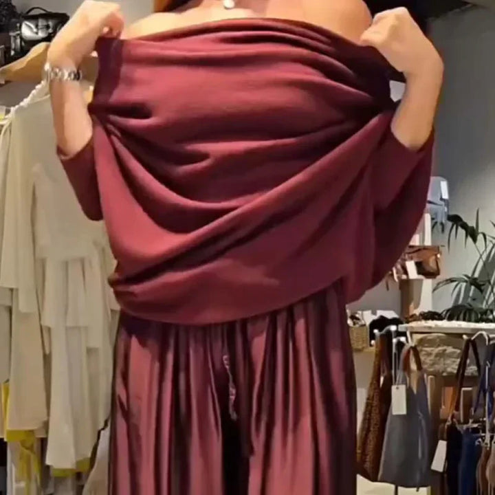 Georgina™ Elegant Off-Shoulder Set | Modern Sophistication with an Impeccable Drape